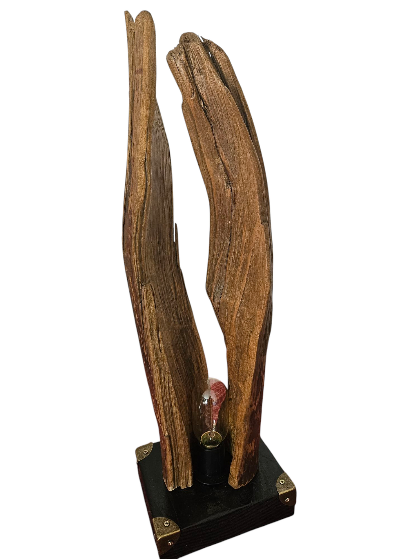 Lampe en bois flotté