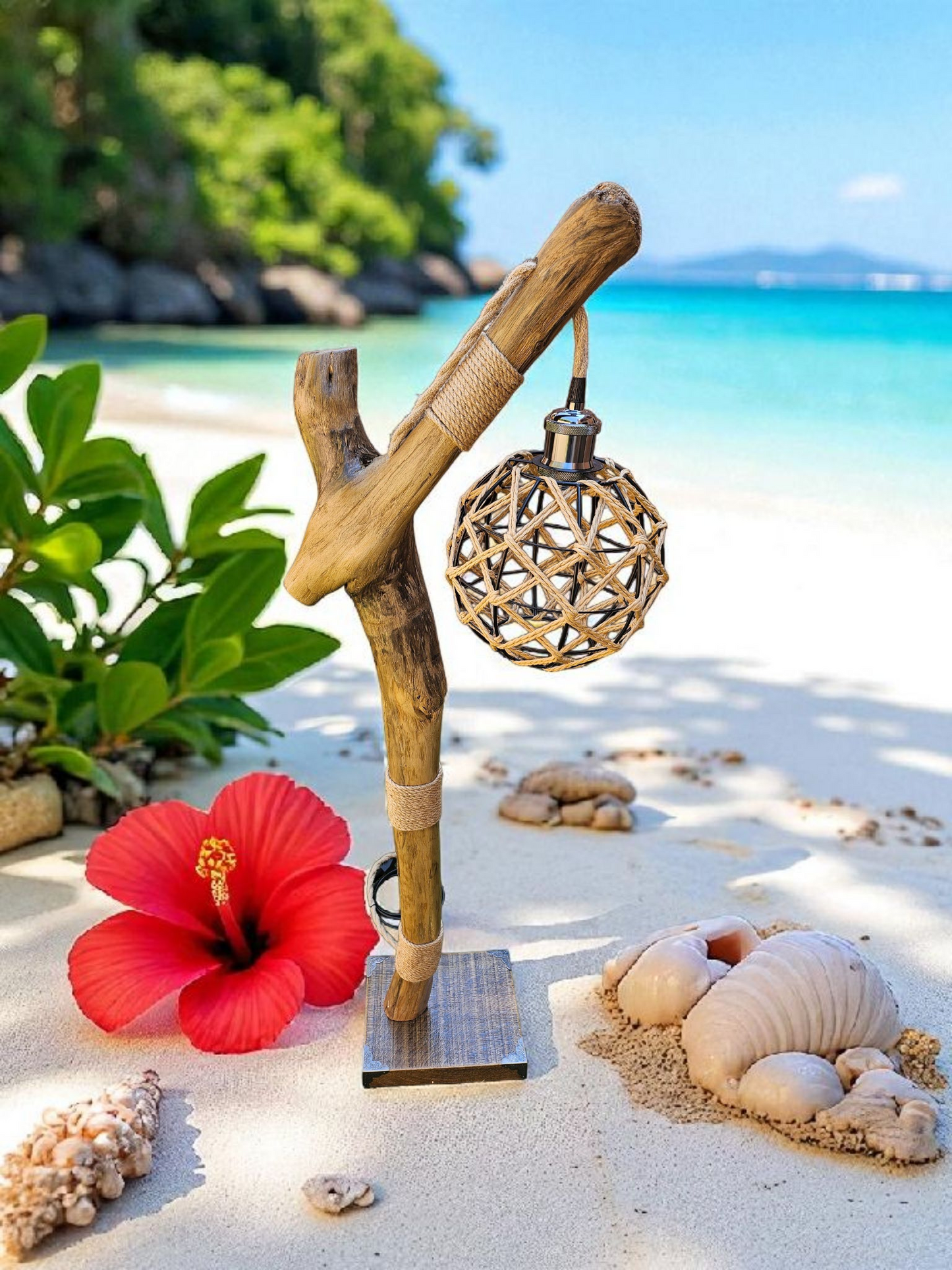 Luminaire en bois flotté