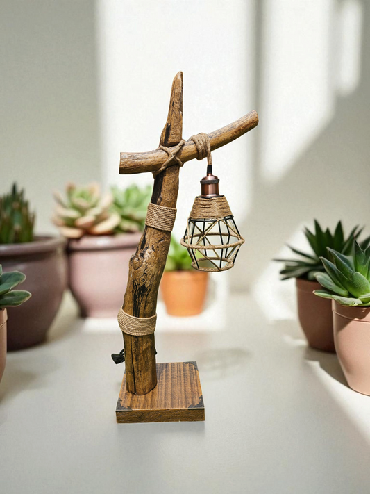 Luminaire en bois flotté artisanale
