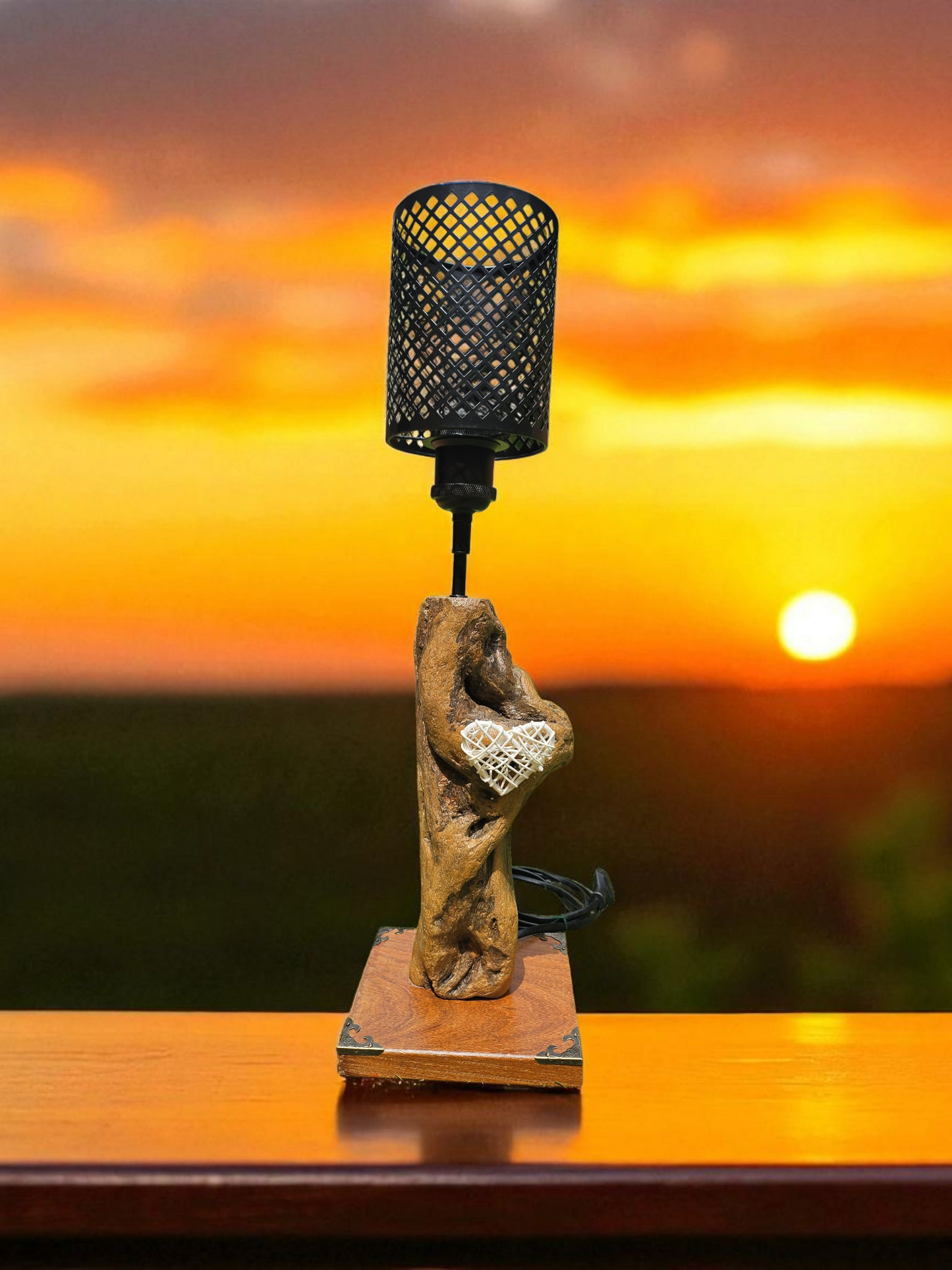 Luminaire en bois flotté