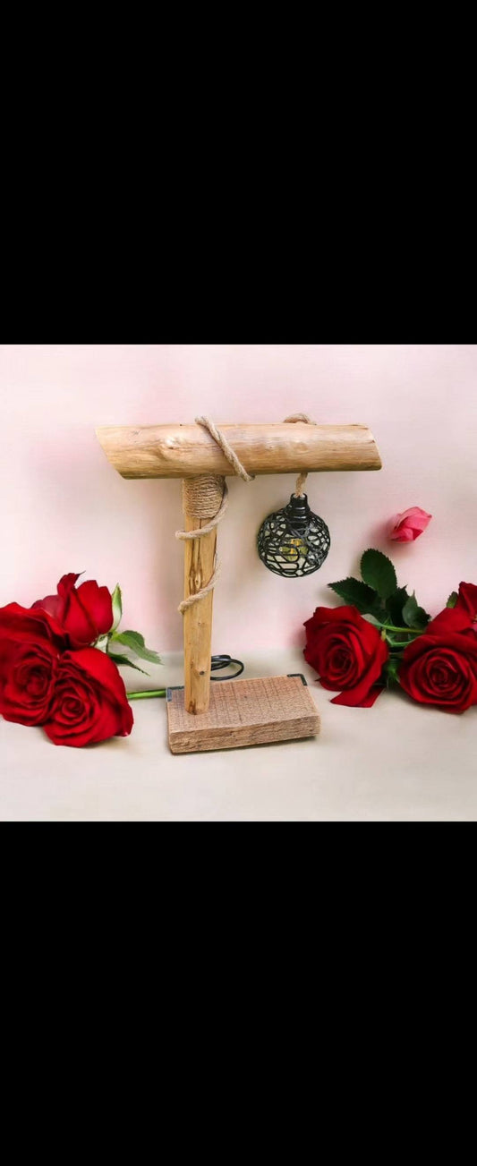 Lampe en bois flotté